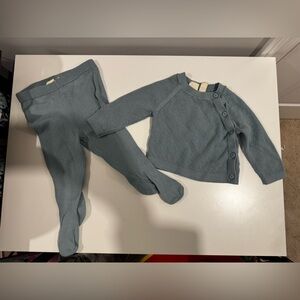 Baby gap light blue knitted, footed outfit unisex size 3-6 months